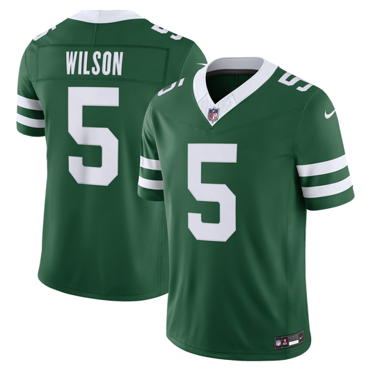 Garrett Wilson New York Jets Nike Legacy Green Team Vapor F.U.S.E. Stitched Limited Jersey