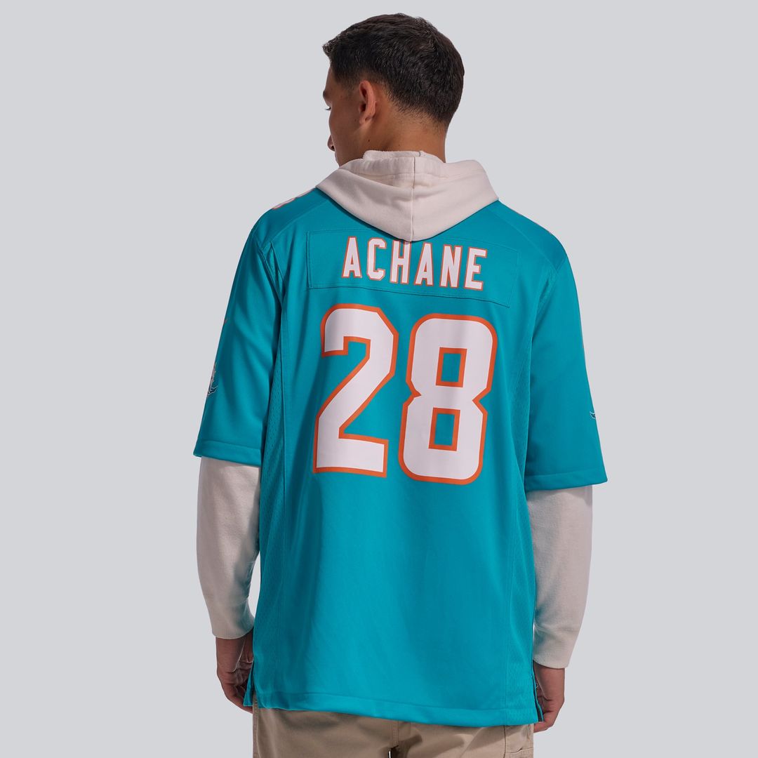 De’Von Achane Miami Dolphins Nike Aqua Player Game Jersey