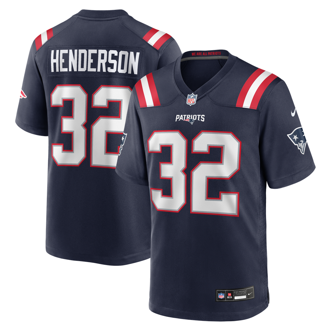 TreVeyon Henderson New England Patriots Nike Red Alternate Game Player Jersey