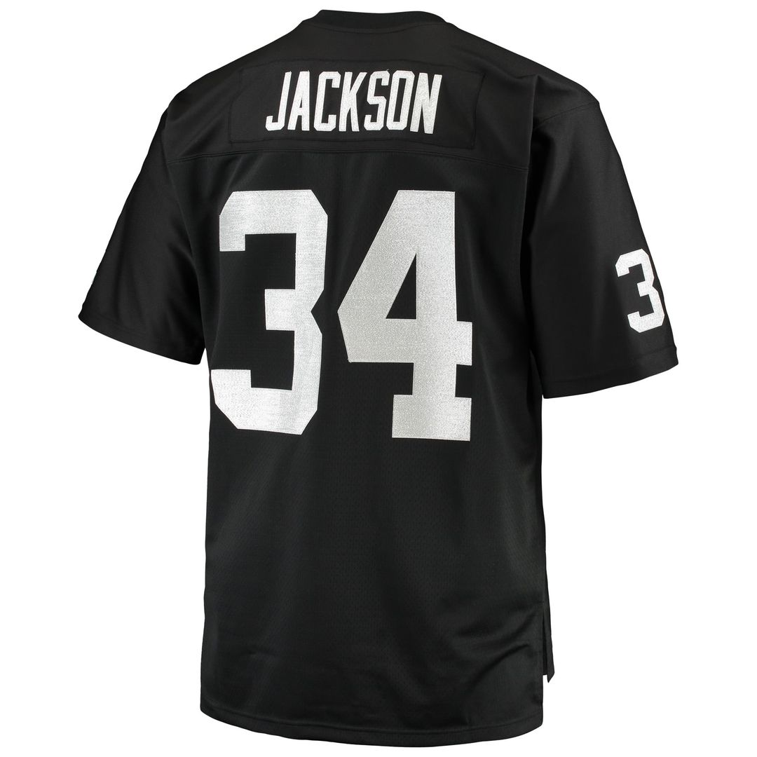 Bo Jackson Las Vegas Raiders Mitchell & Ness Black Big & Tall 1988 Retired Player Replica Jersey