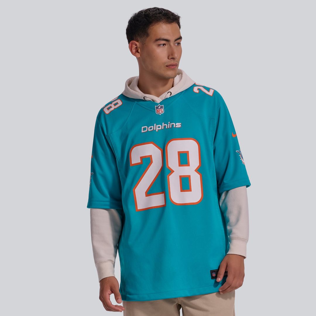 De’Von Achane Miami Dolphins Nike Aqua Player Game Jersey