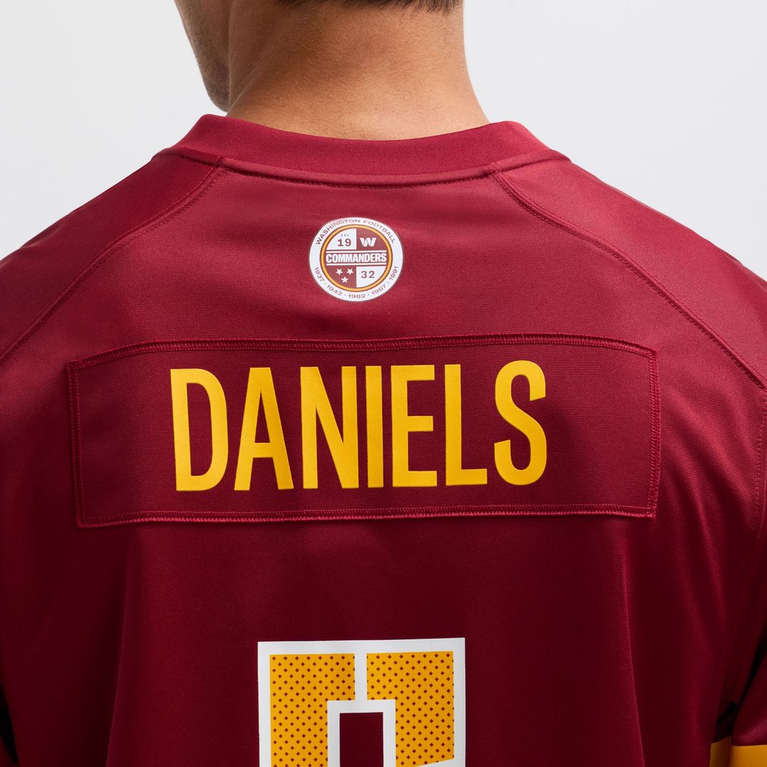 Jayden Daniels Washington Commanders Nike Burgundy Player Game Jersey