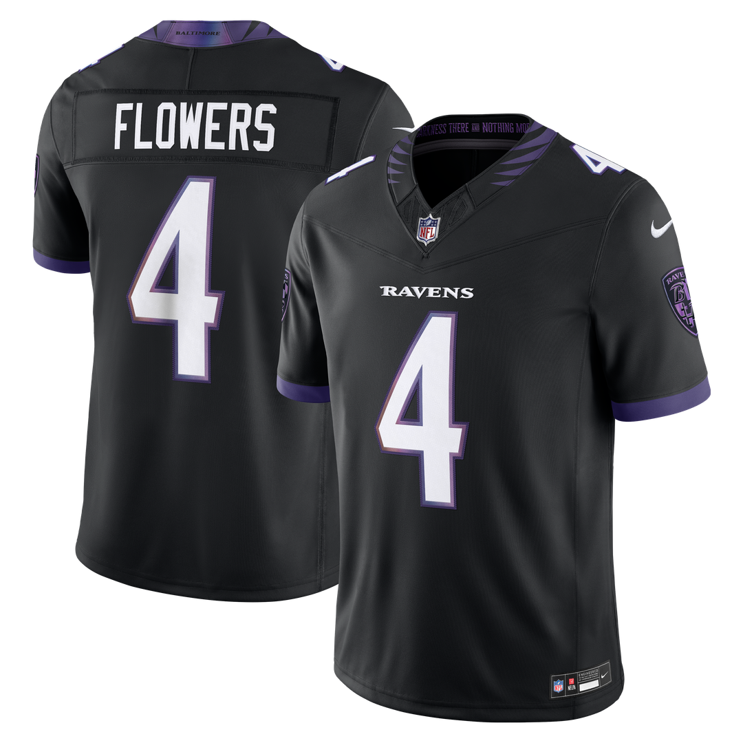 Zay Flowers Baltimore Ravens Nike Purple Team Vapor F.U.S.E. Stitched Limited Jersey