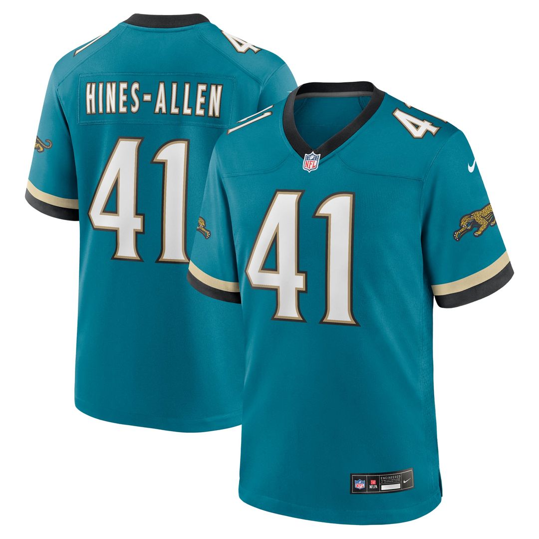 Josh Hines-Allen Jacksonville Jaguars Nike Teal Prowler Throwback Player Game Jersey