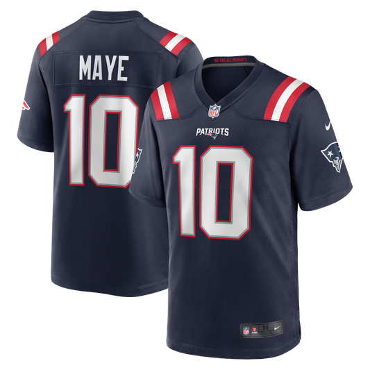 Drake Maye New England Patriots Nike Navy Player Game Jersey