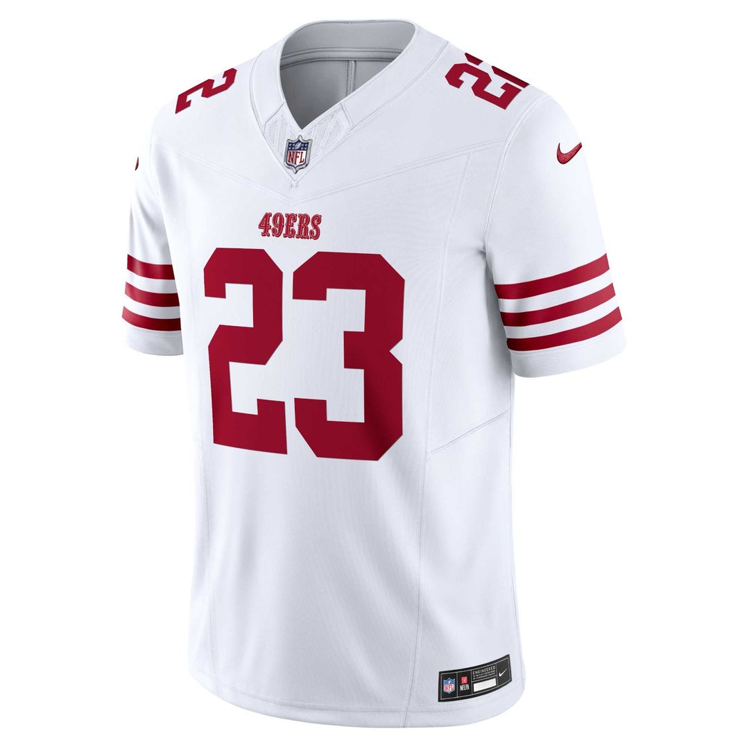 Christian McCaffrey San Francisco 49ers Nike White Vapor F.U.S.E. Limited Jersey