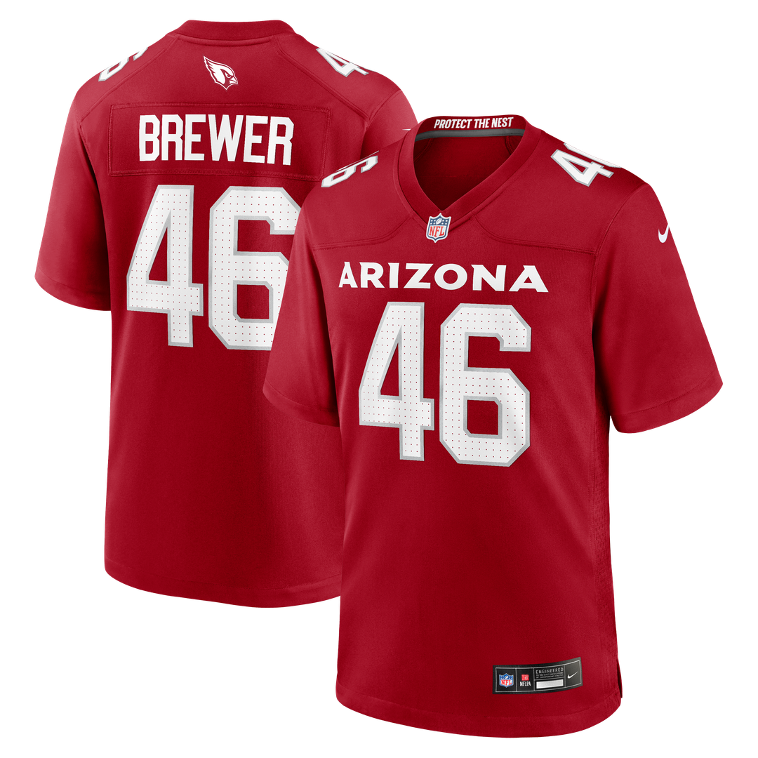 Aaron Brewer Arizona Cardinals Nike Cardinal Team Game Jersey