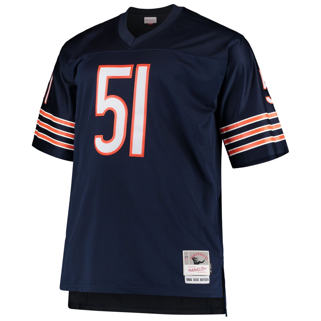 Dick Butkus Chicago Bears Mitchell & Ness Navy Big & Tall 1966 Retired Player Replica Jersey