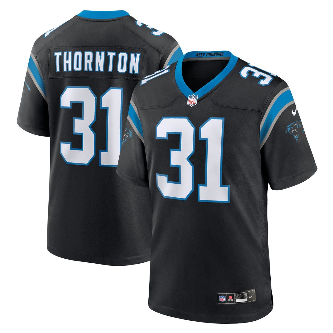 Corey Thornton Carolina Panthers Nike Black Team Game Jersey