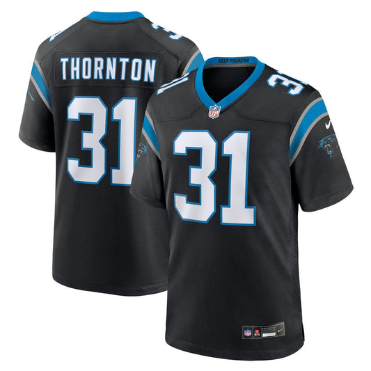 Corey Thornton Carolina Panthers Nike Black Team Game Jersey