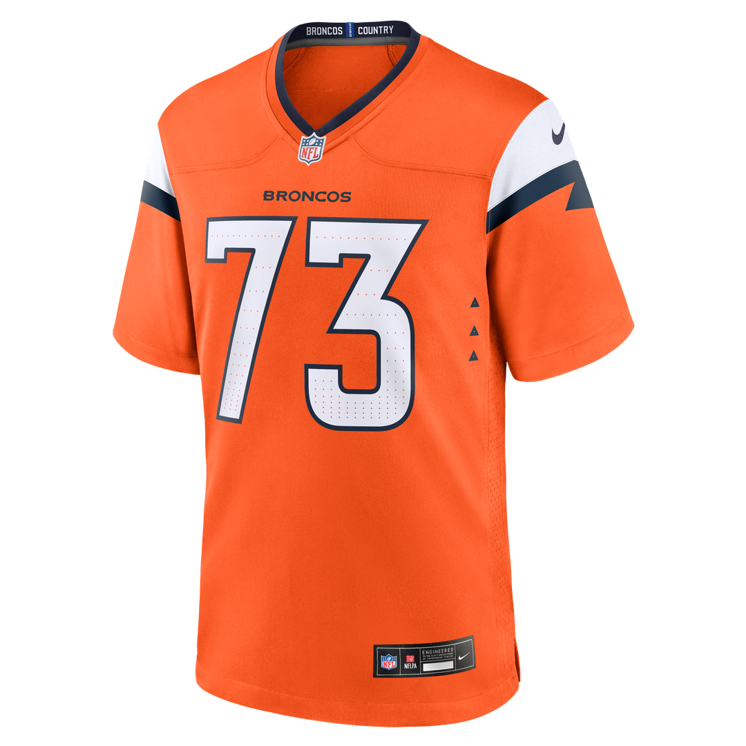 Frank Crum Denver Broncos Nike Orange Team Game Jersey