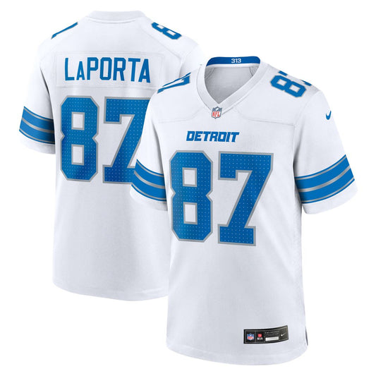 Sam LaPorta Detroit Lions Nike White White Game Jersey