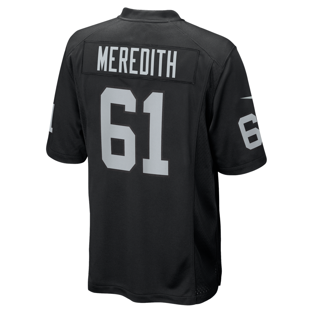 Jordan Meredith Las Vegas Raiders Nike Black Game Player Jersey