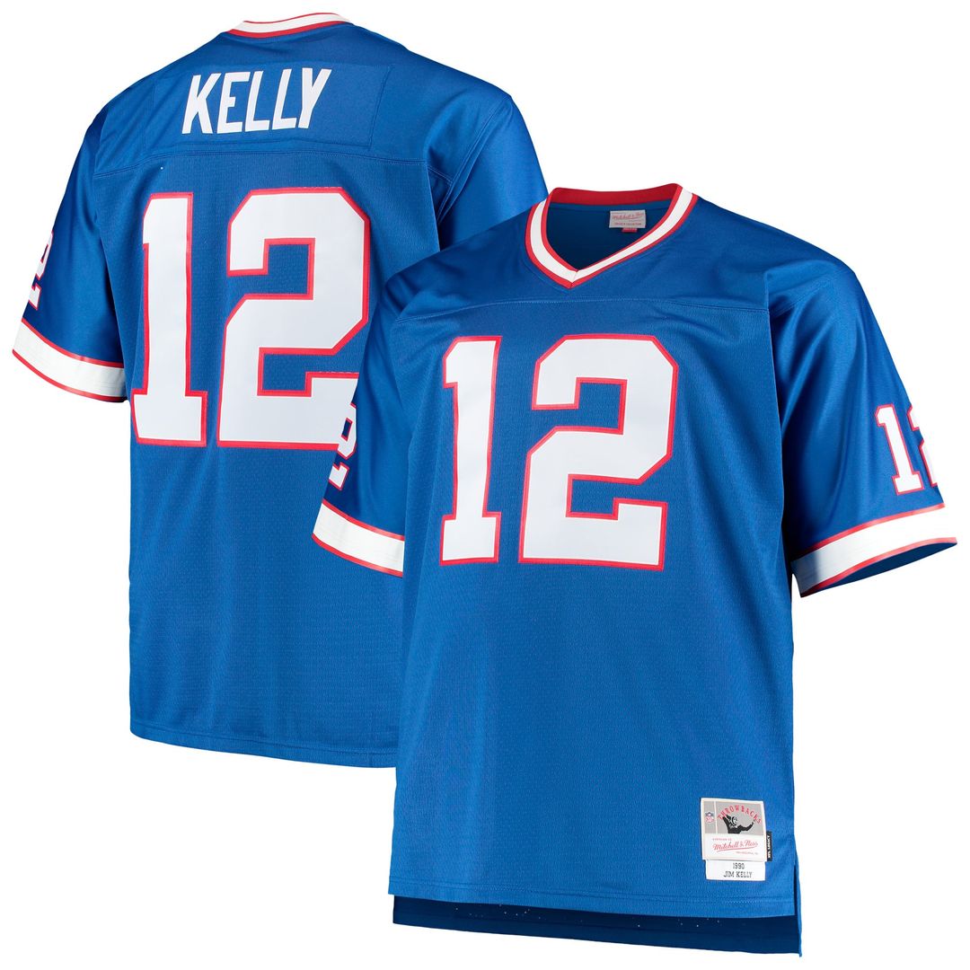 Jim Kelly Buffalo Bills Mitchell & Ness Royal Big & Tall 1990 Retired Player Replica Jersey