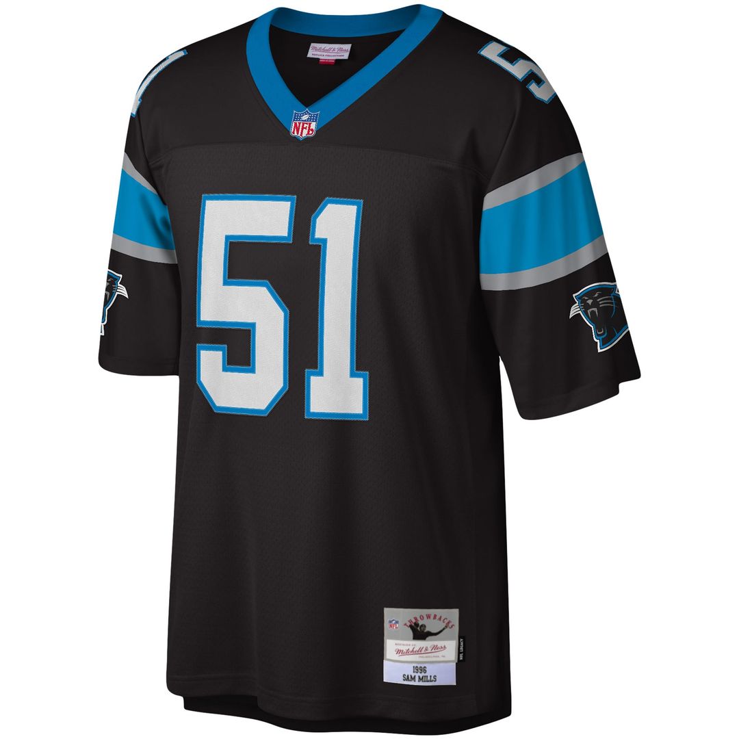 Sam Mills Carolina Panthers Mitchell & Ness Black Legacy Replica Jersey