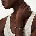 Swarovski Chroma bangle Mixed cuts, Multicolored, 18K gold finish