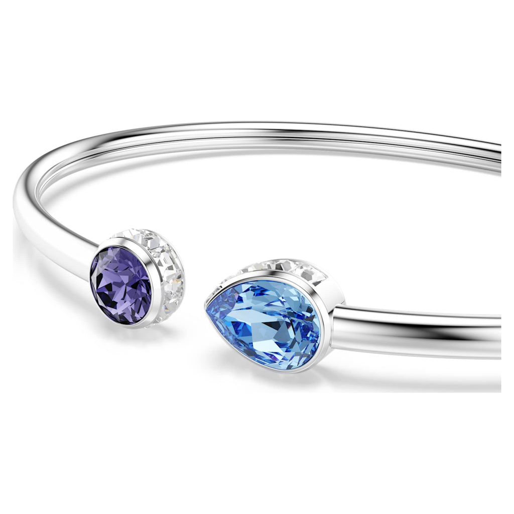 Swarovski Chroma bangle Mixed cuts, Multicolored, Rhodium plated