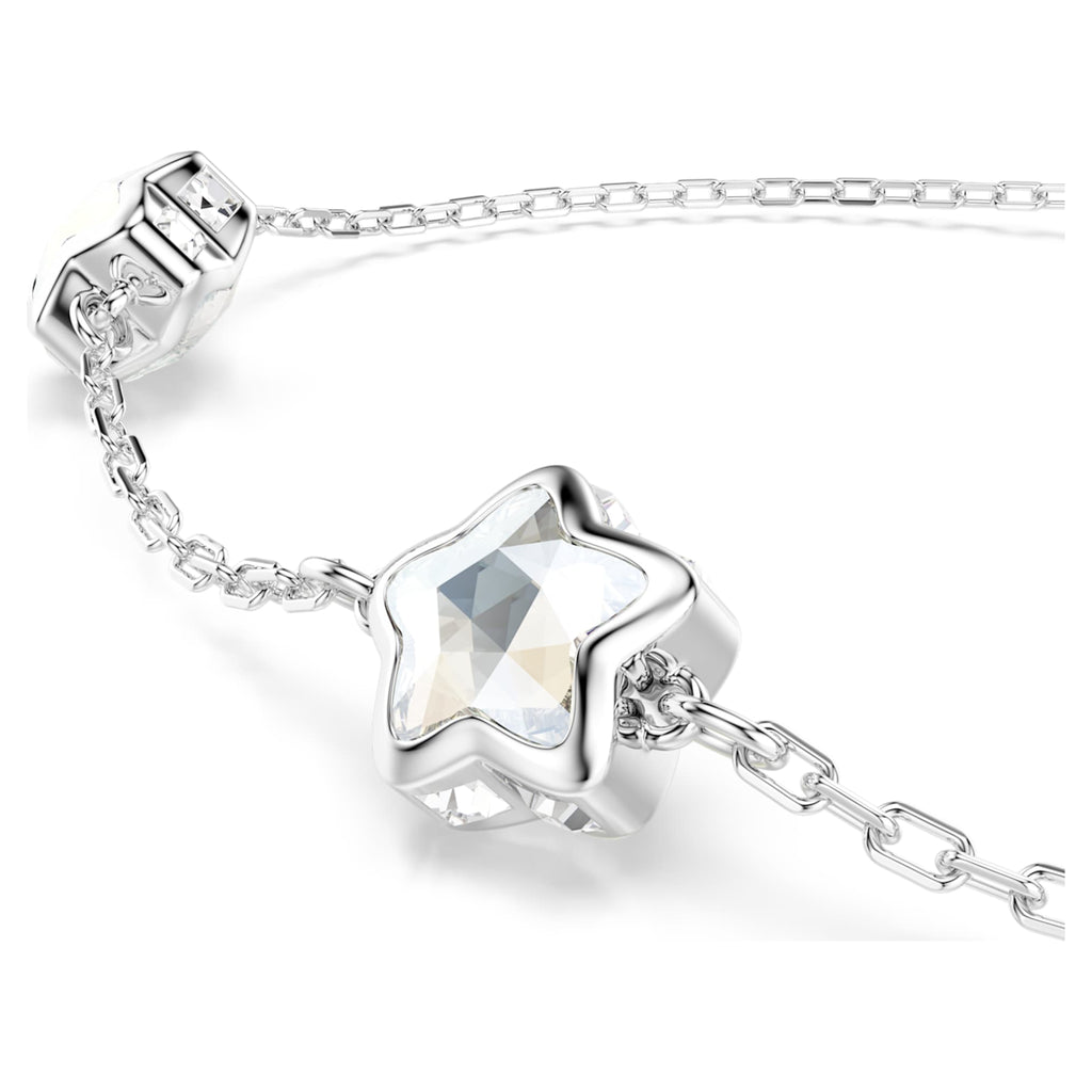Swarovski Chroma bracelet Star, White, Rhodium plated