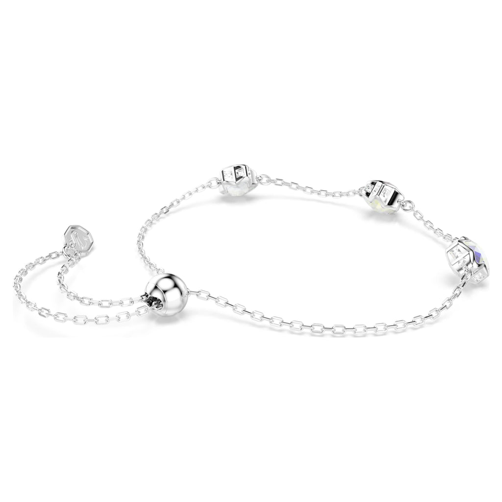 Swarovski Chroma bracelet Star, White, Rhodium plated