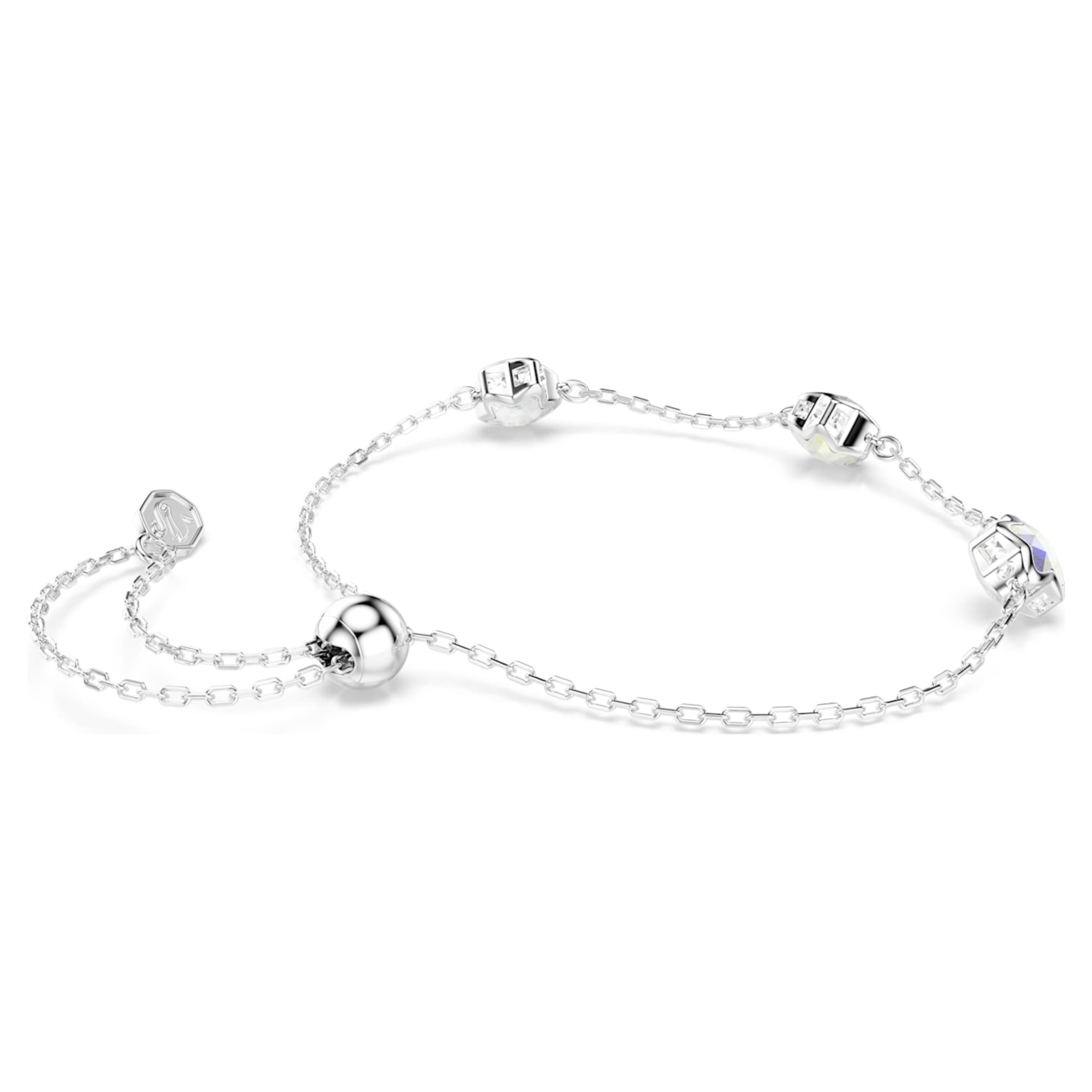 Swarovski Chroma bracelet Star, White, Rhodium plated