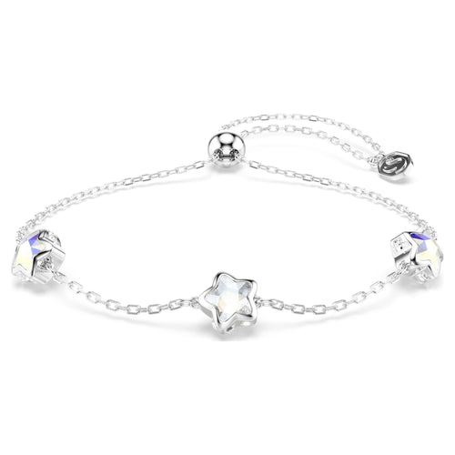 Swarovski Chroma bracelet Star, White, Rhodium plated