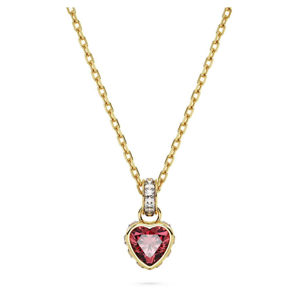 Swarovski Chroma pendant Heart, Red, 18K gold finish