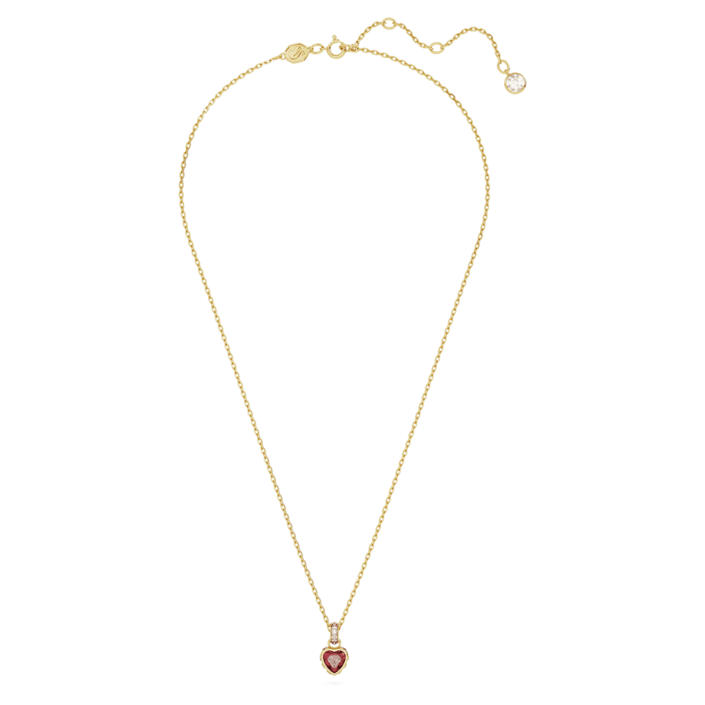 Swarovski Chroma pendant Heart, Red, 18K gold finish