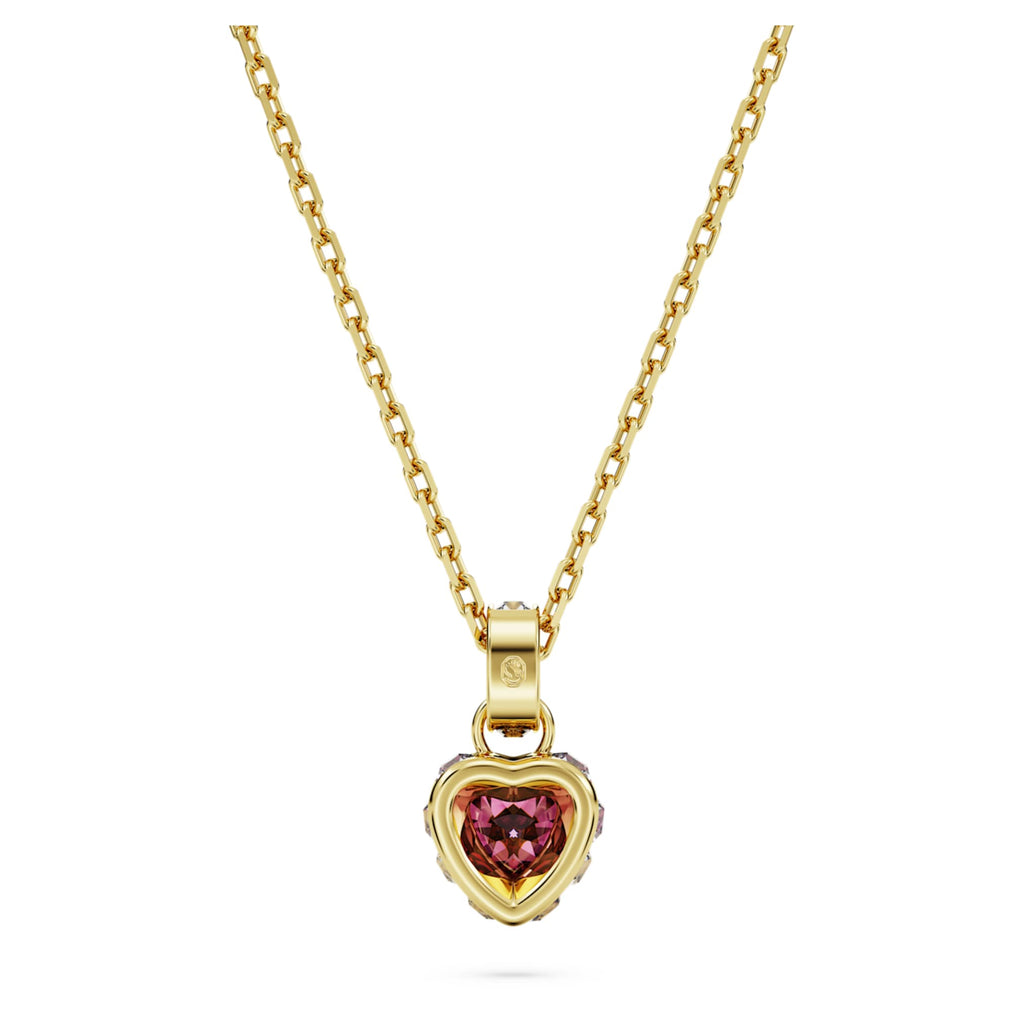 Swarovski Chroma pendant Heart, Red, 18K gold finish