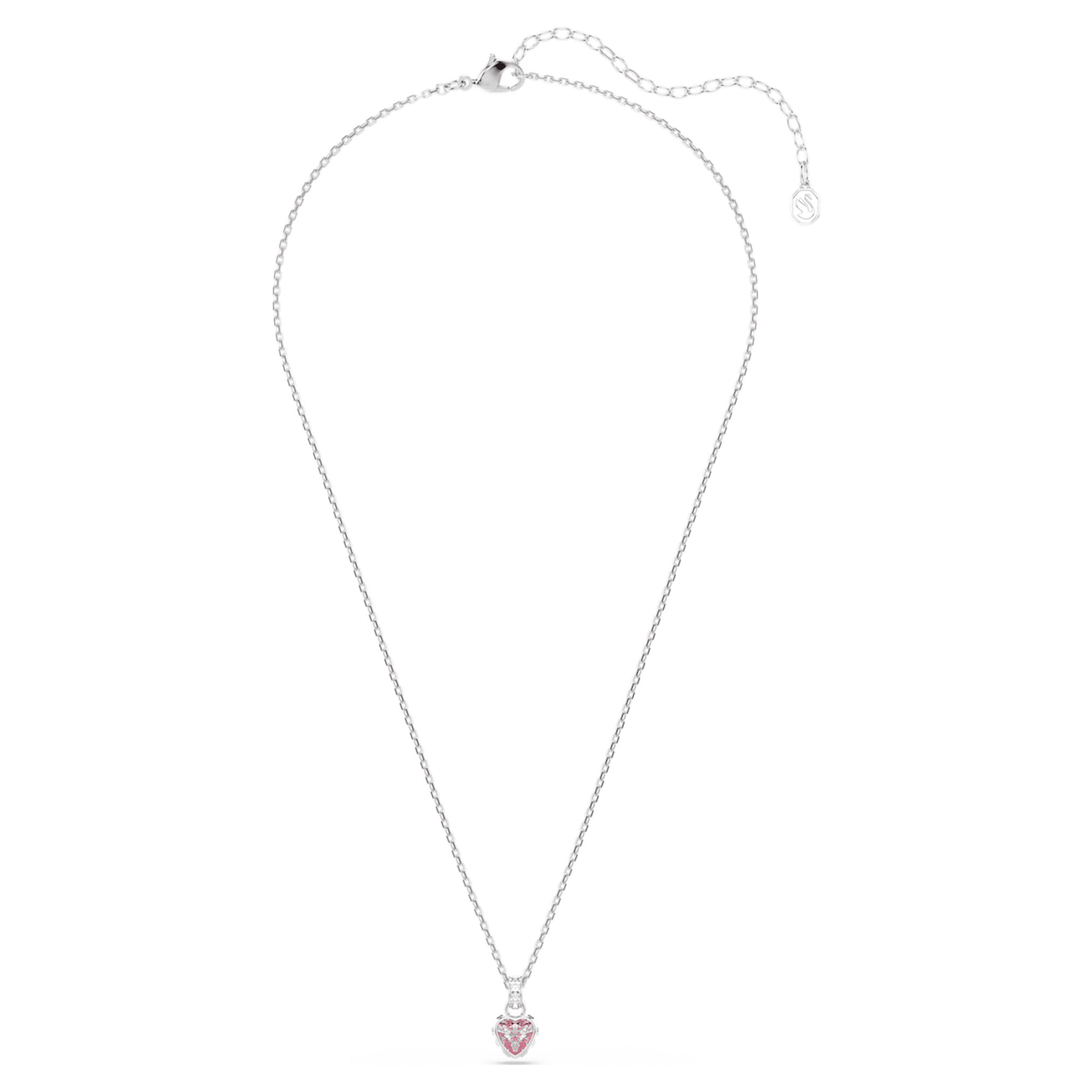 Swarovski Chroma pendant Mixed cuts, Pink, Rhodium plated