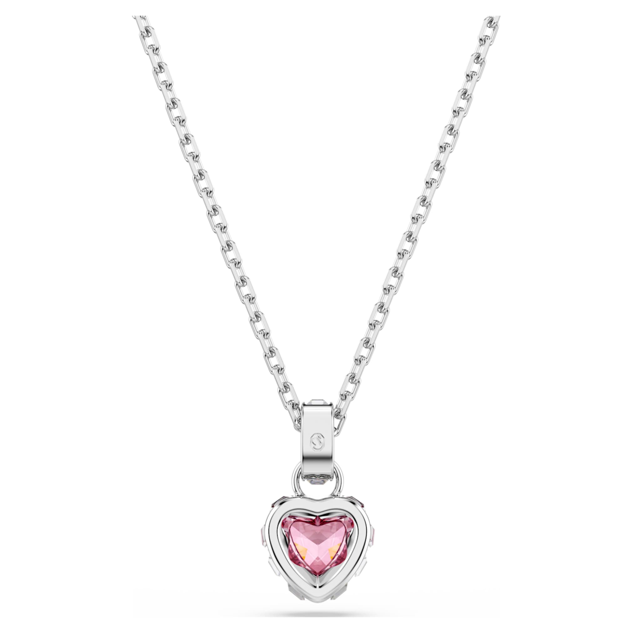Swarovski Chroma pendant Mixed cuts, Pink, Rhodium plated