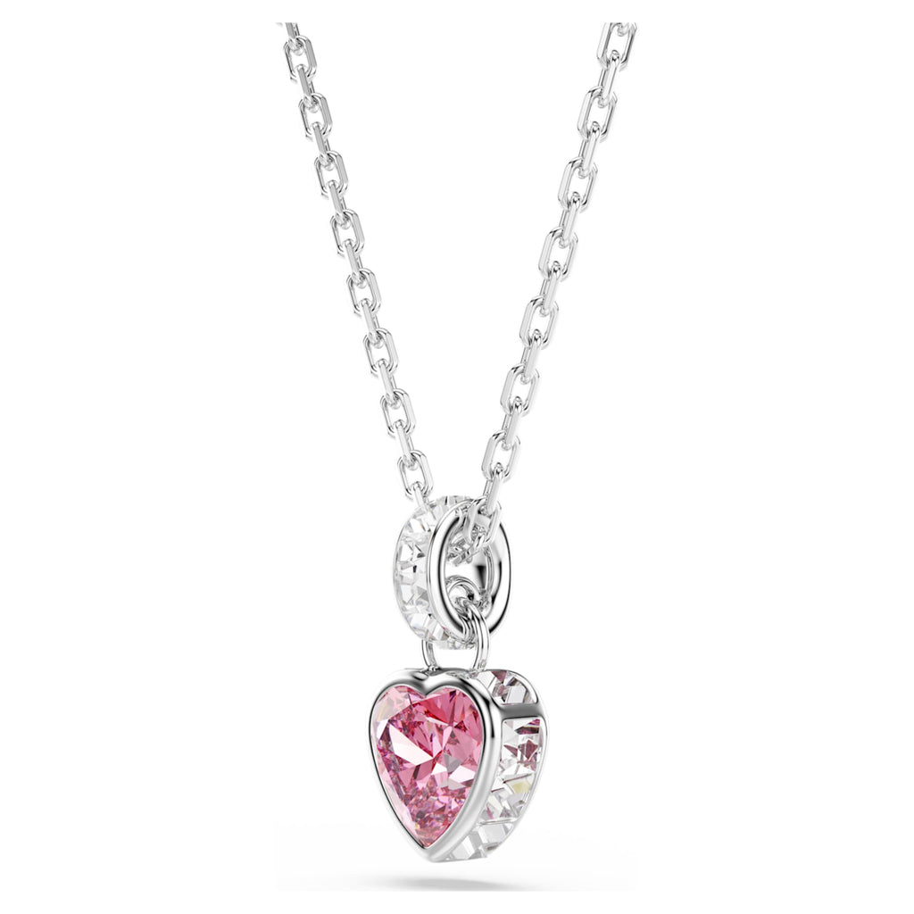 Swarovski Chroma pendant Mixed cuts, Pink, Rhodium plated