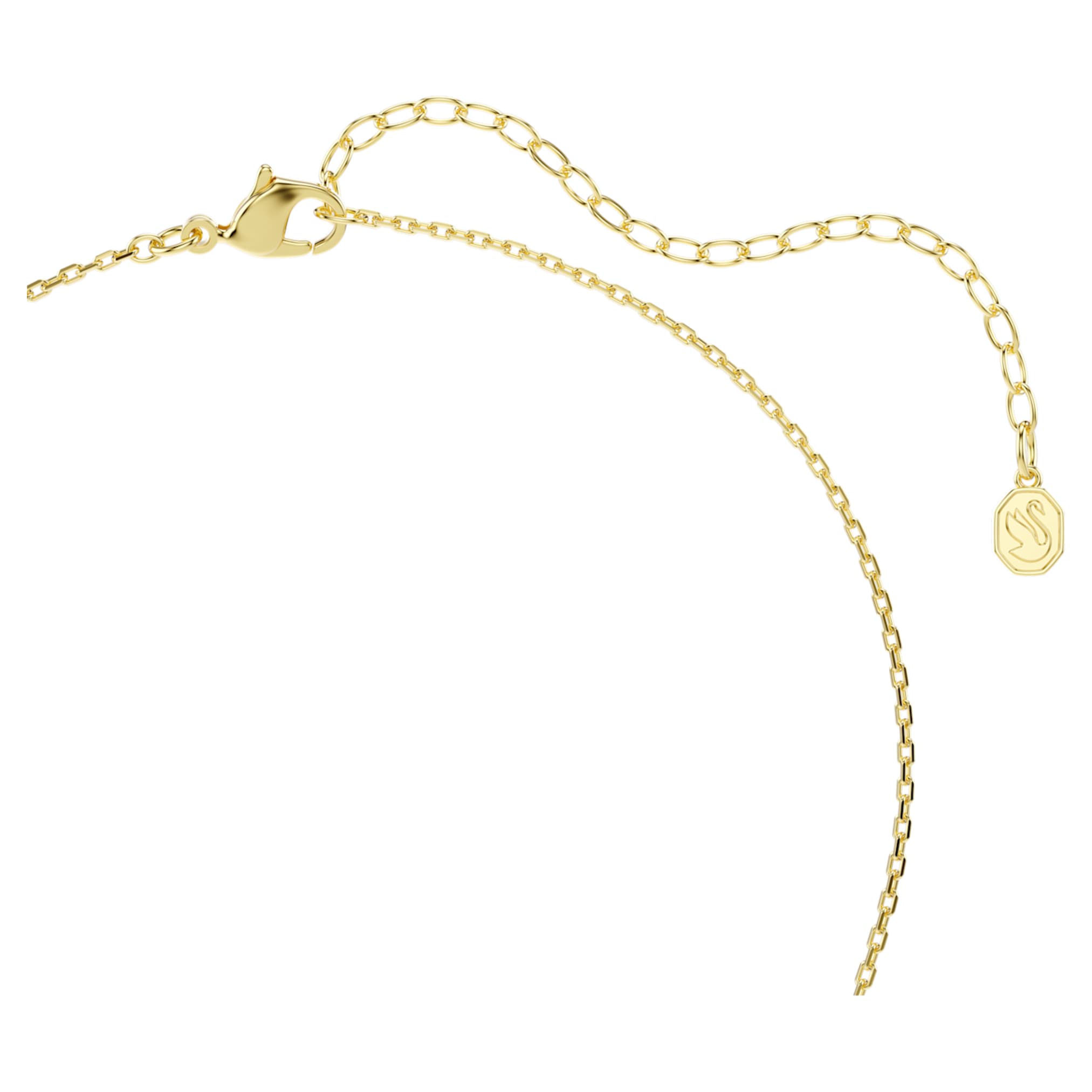 Swarovski Chroma pendant Pear cut, Blue, 18K gold finish