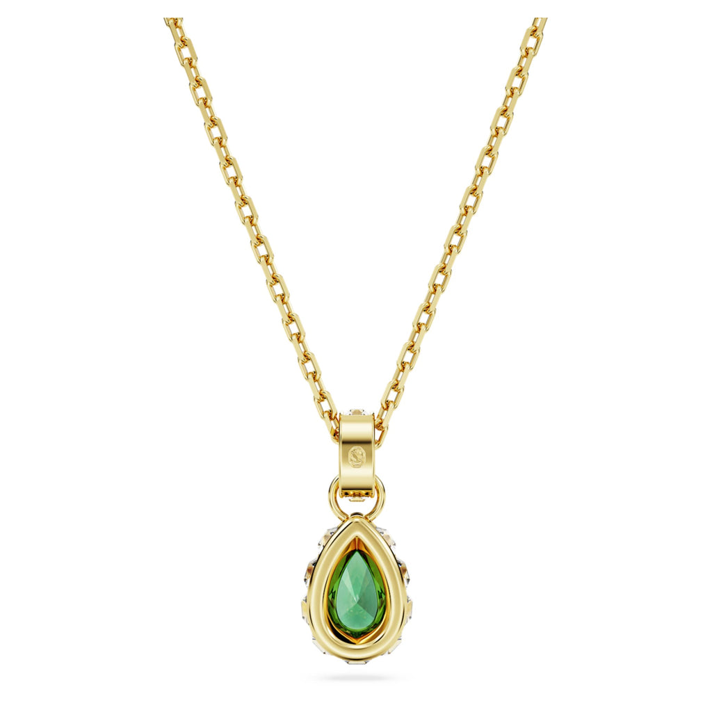 Swarovski Chroma pendant Pear cut, Green, 18K gold finish