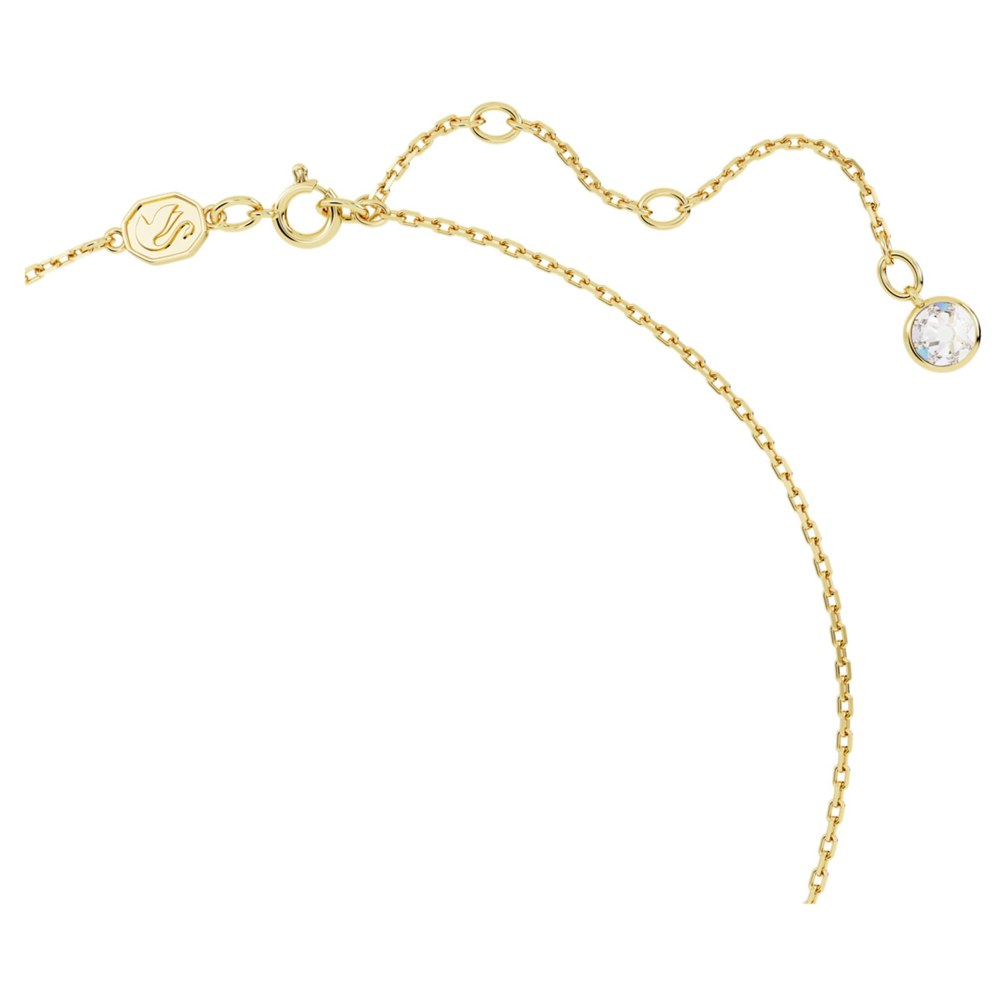 Swarovski Chroma pendant Pear cut, Green, 18K gold finish