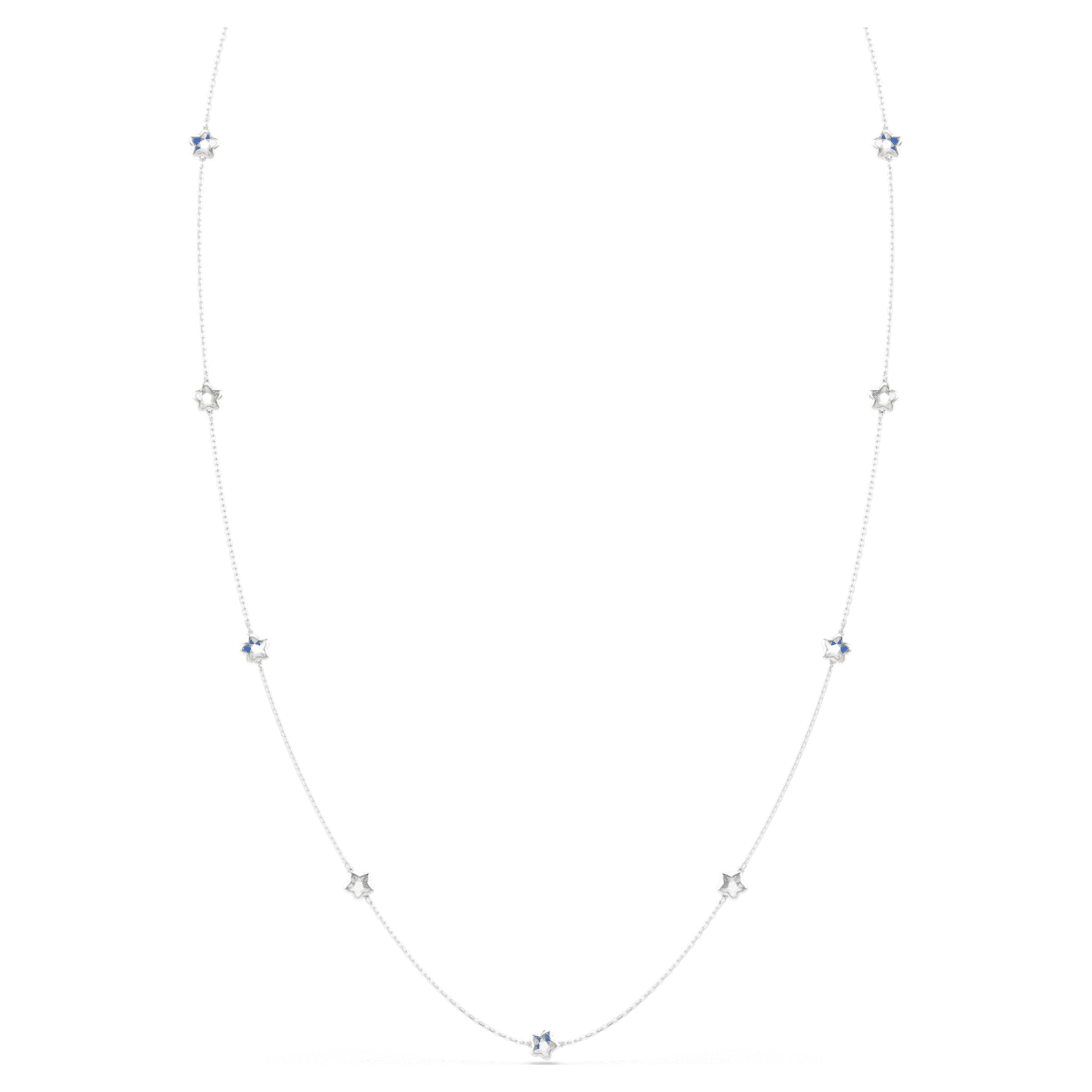 Swarovski Chroma strandage Star, White, Rhodium plated