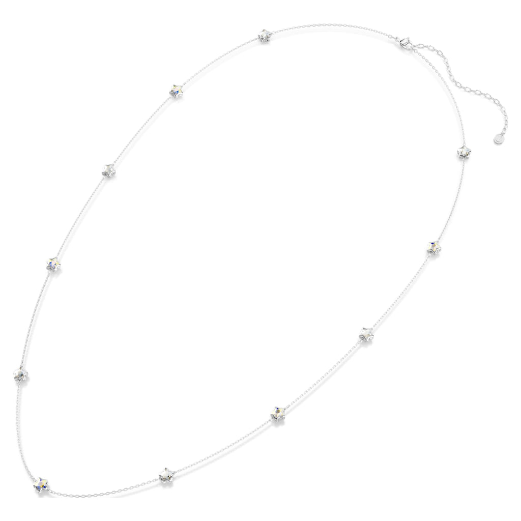 Swarovski Chroma strandage Star, White, Rhodium plated