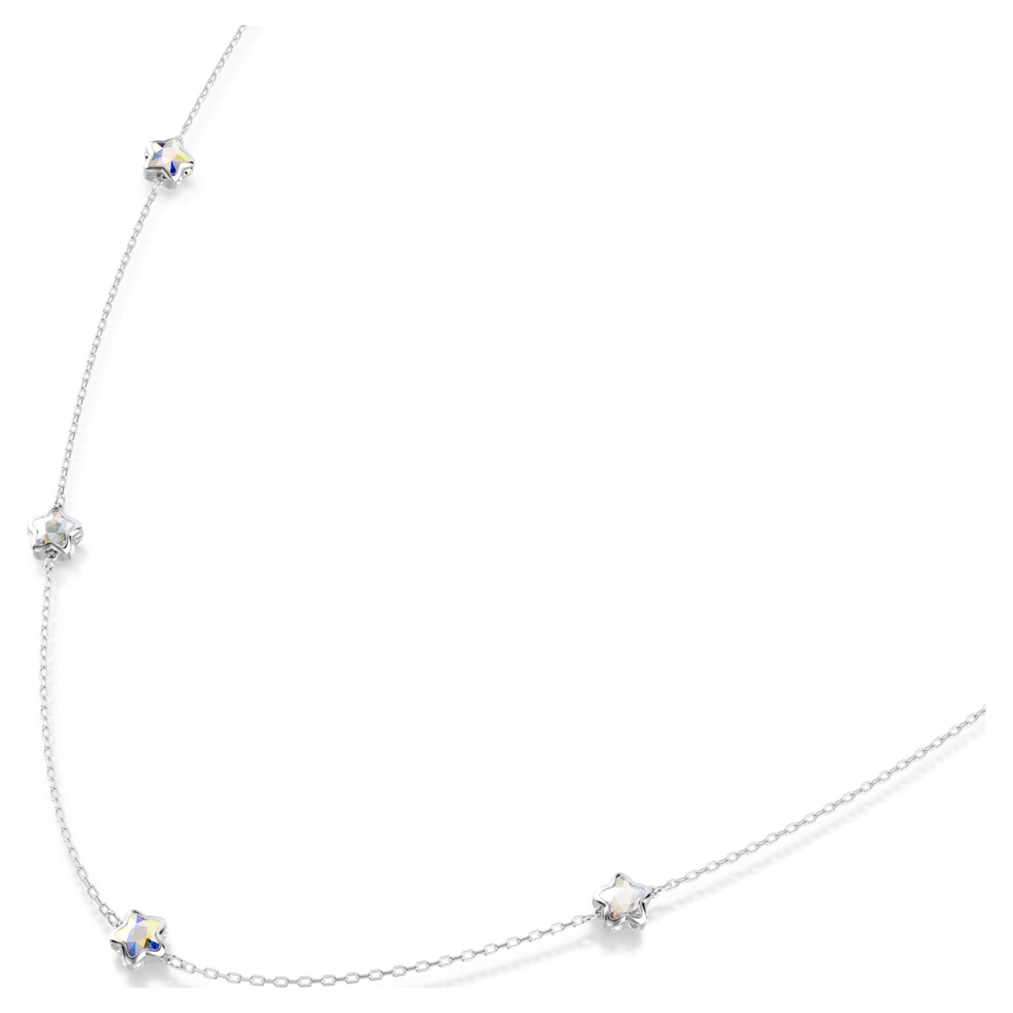 Swarovski Chroma strandage Star, White, Rhodium plated