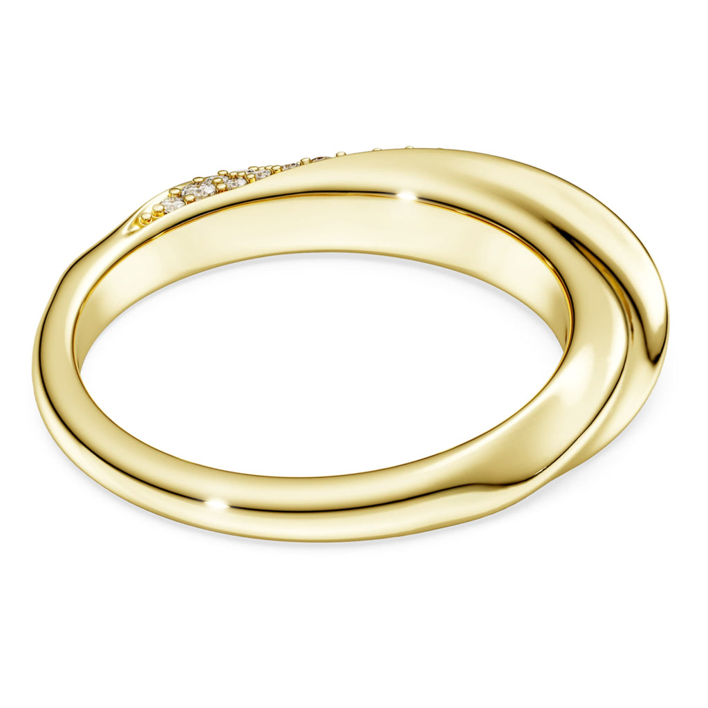 Swarovski Classica band ring Round cut, White, Sterling silver, 18K gold finish