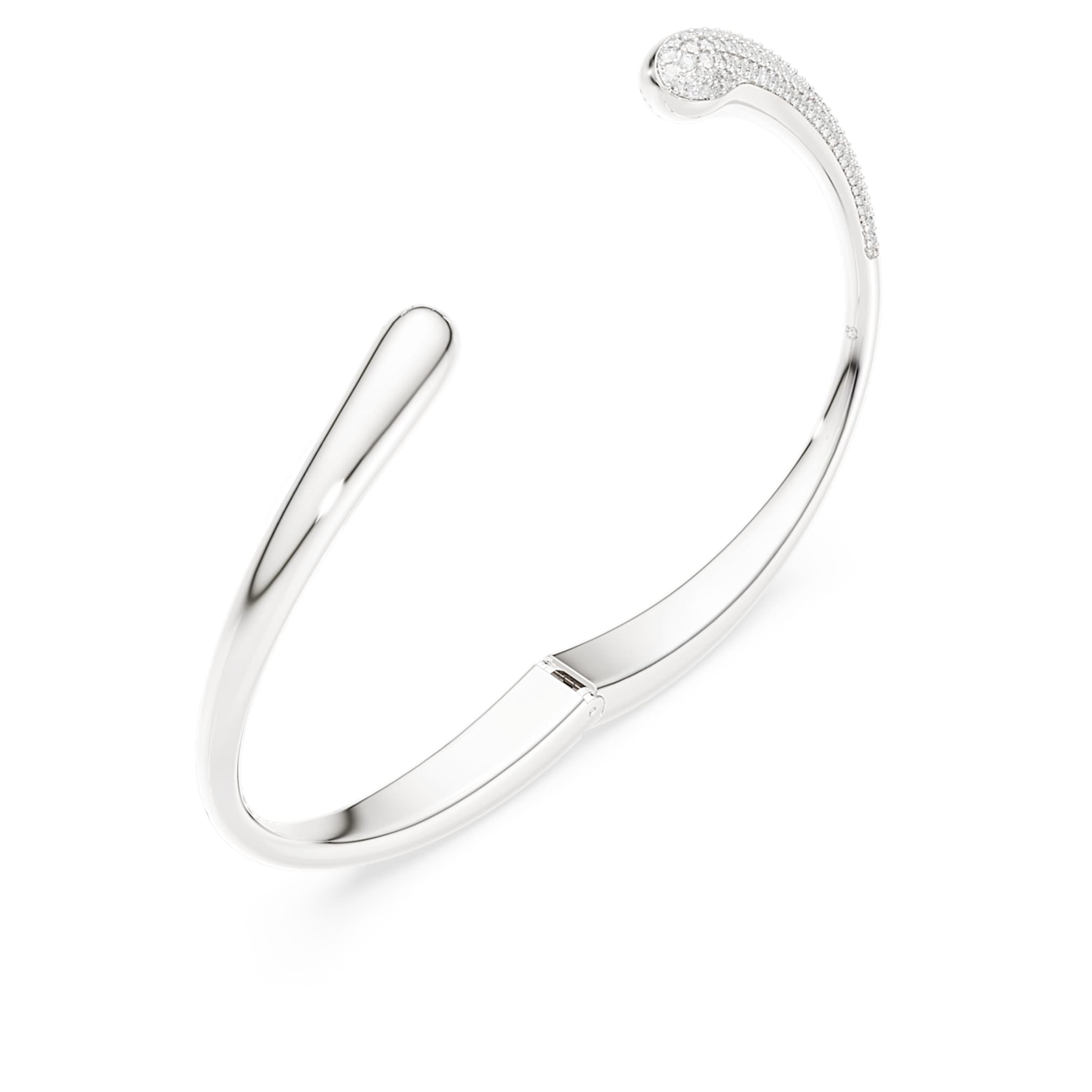 Swarovski Classica bangle Intertwining, Round cut, White, Sterling silver