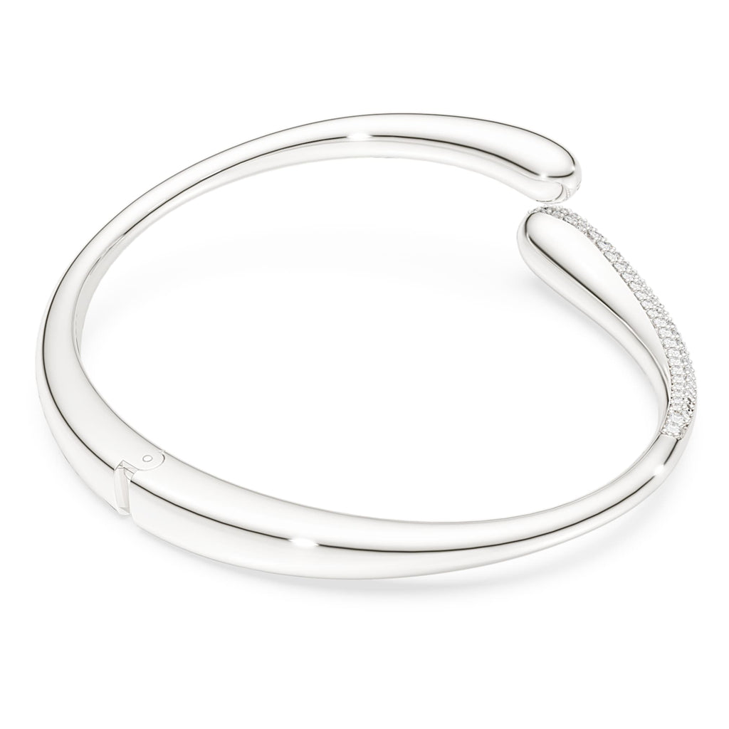 Swarovski Classica bangle Intertwining, Round cut, White, Sterling silver
