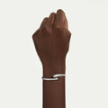 Swarovski Classica bangle Intertwining, Round cut, White, Sterling silver