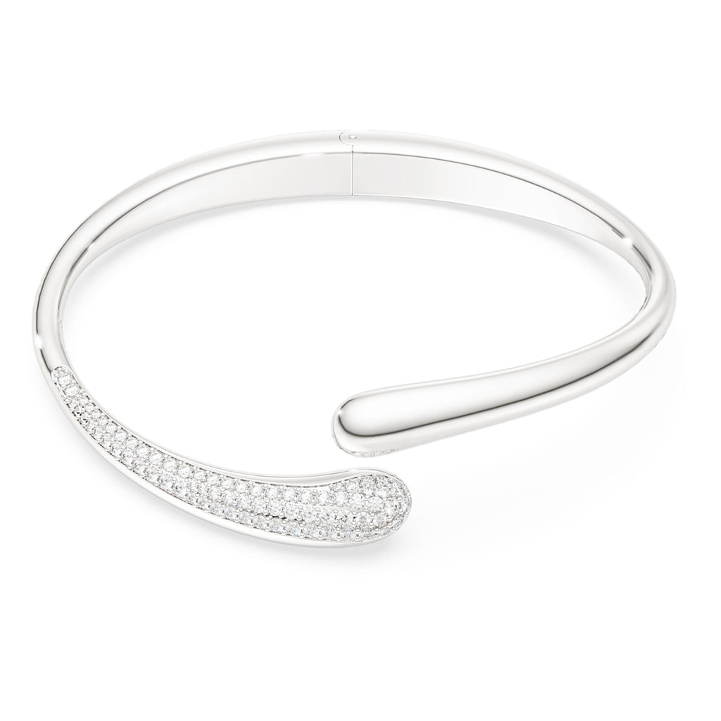 Swarovski Classica bangle Intertwining, Round cut, White, Sterling silver