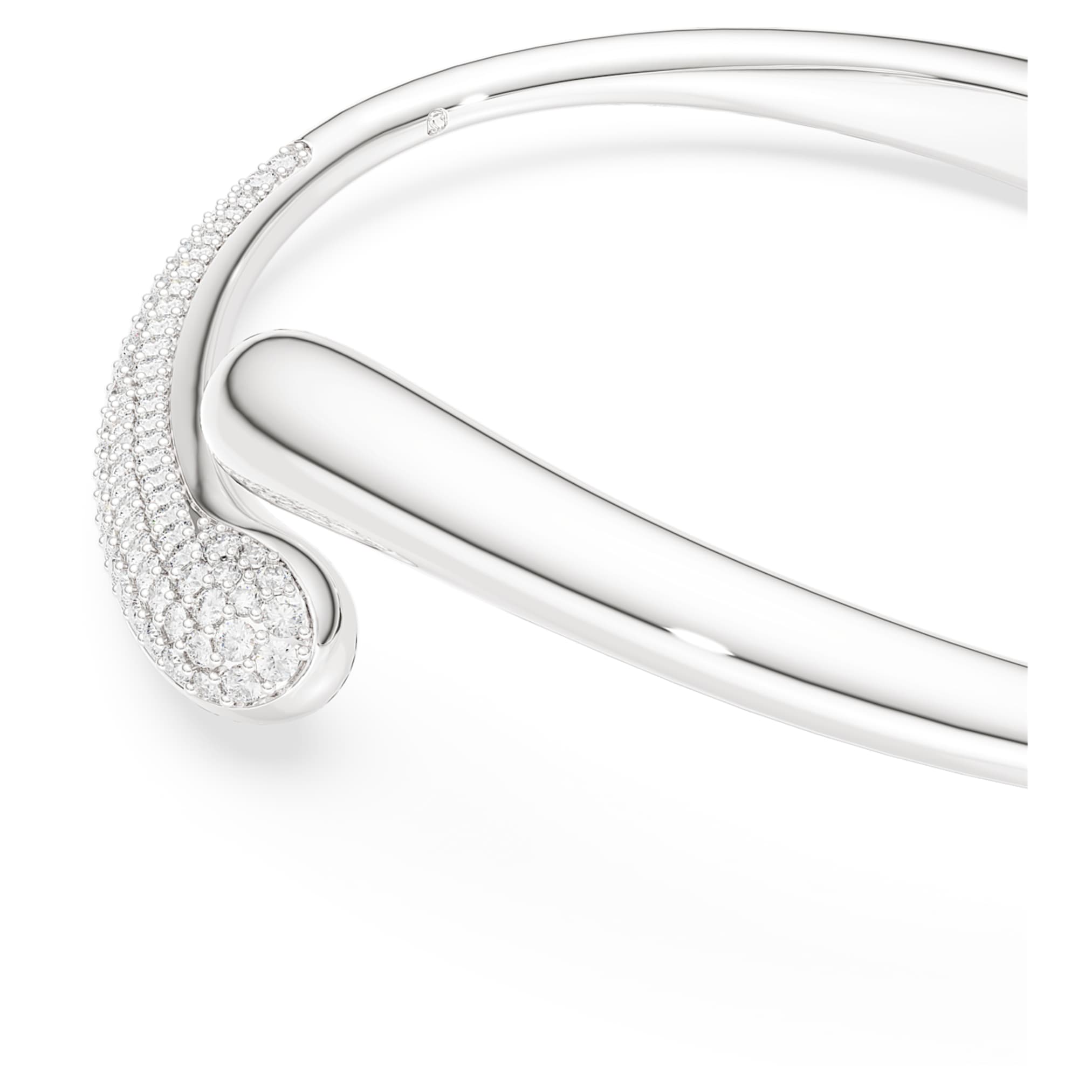 Swarovski Classica bangle Intertwining, Round cut, White, Sterling silver