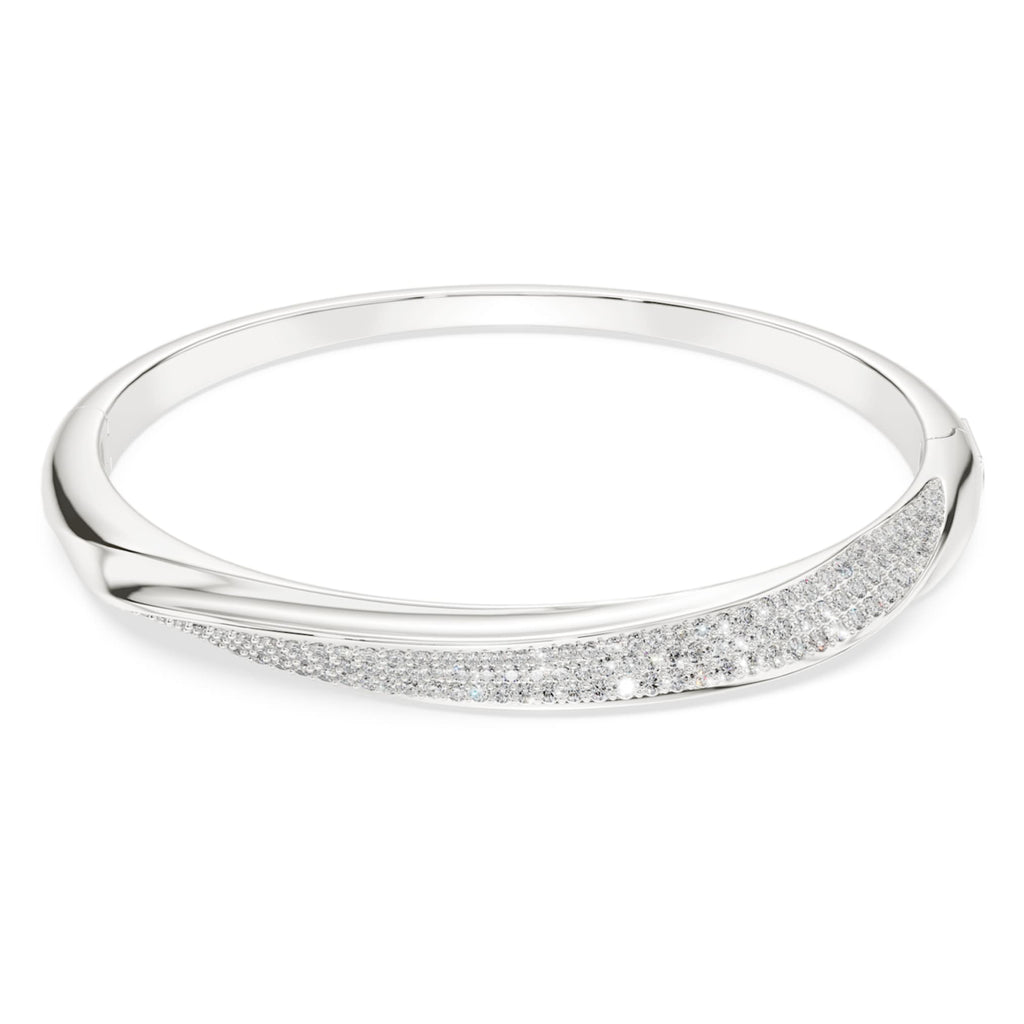 Swarovski Classica bangle Round cut, White, Sterling silver