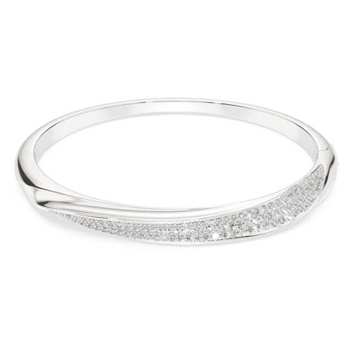Swarovski Classica bangle Round cut, White, Sterling silver