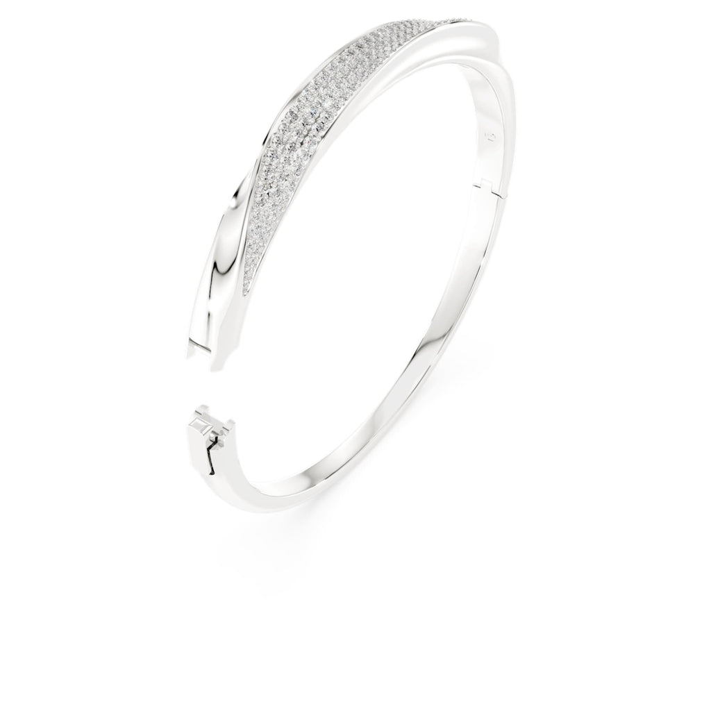 Swarovski Classica bangle Round cut, White, Sterling silver