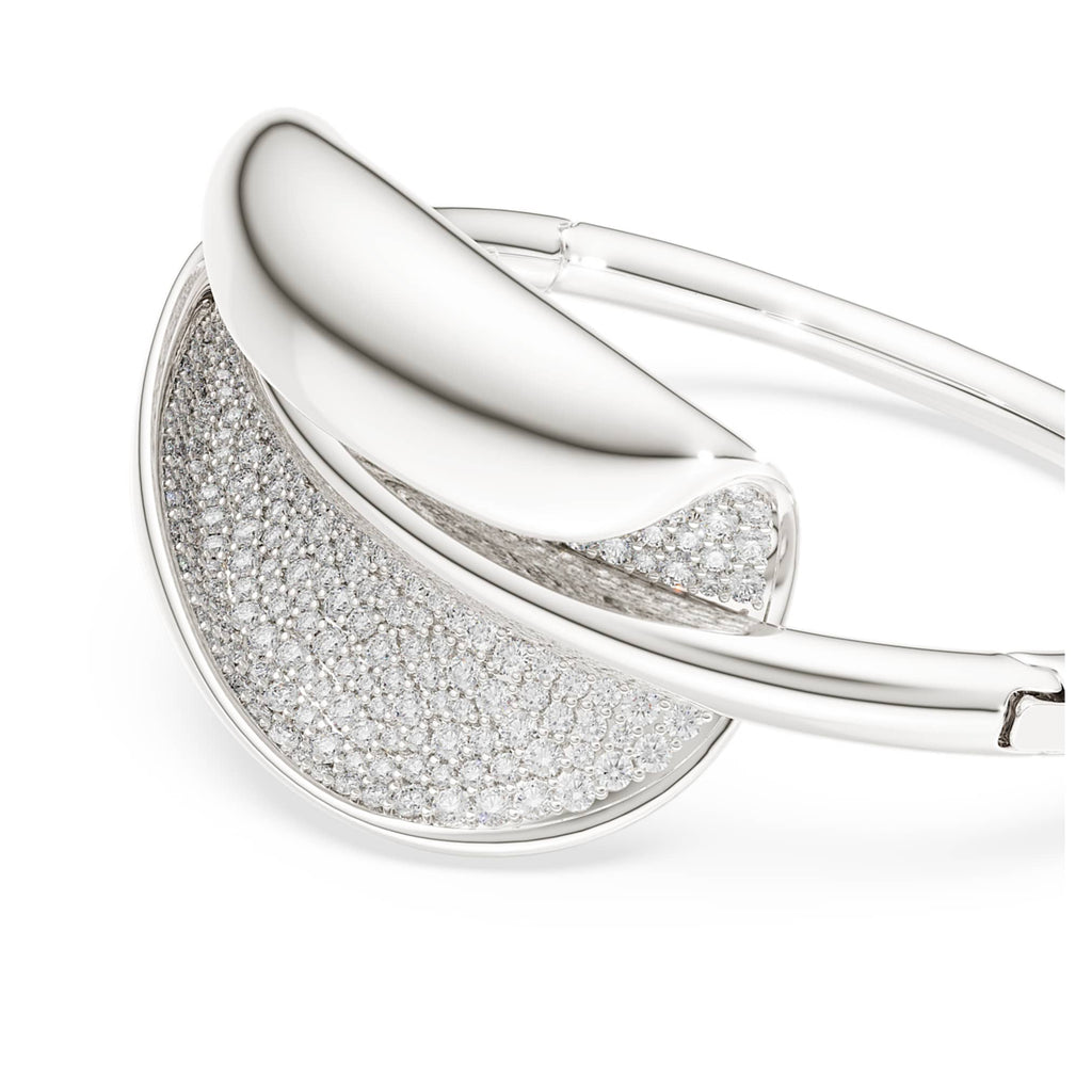 Swarovski Classica bangle Statement, Round cut, White, Sterling silver