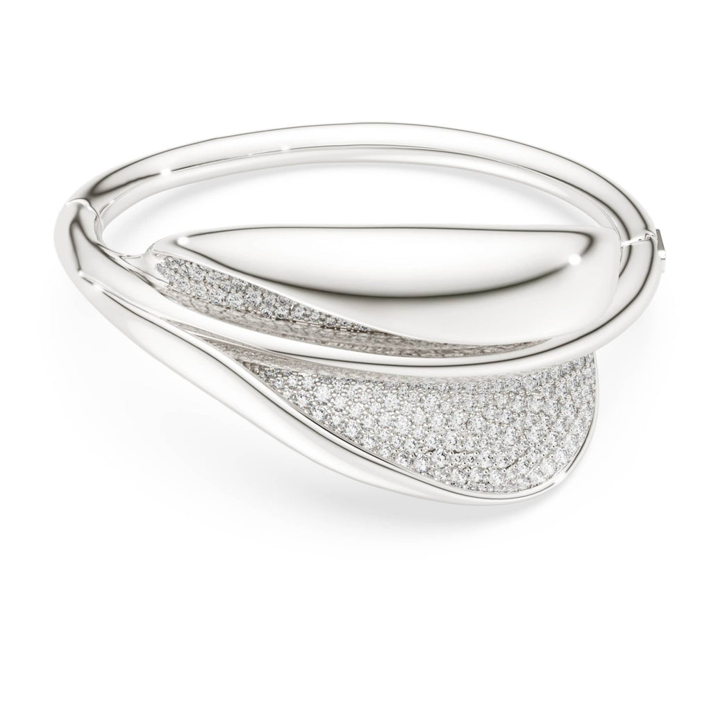 Swarovski Classica bangle Statement, Round cut, White, Sterling silver