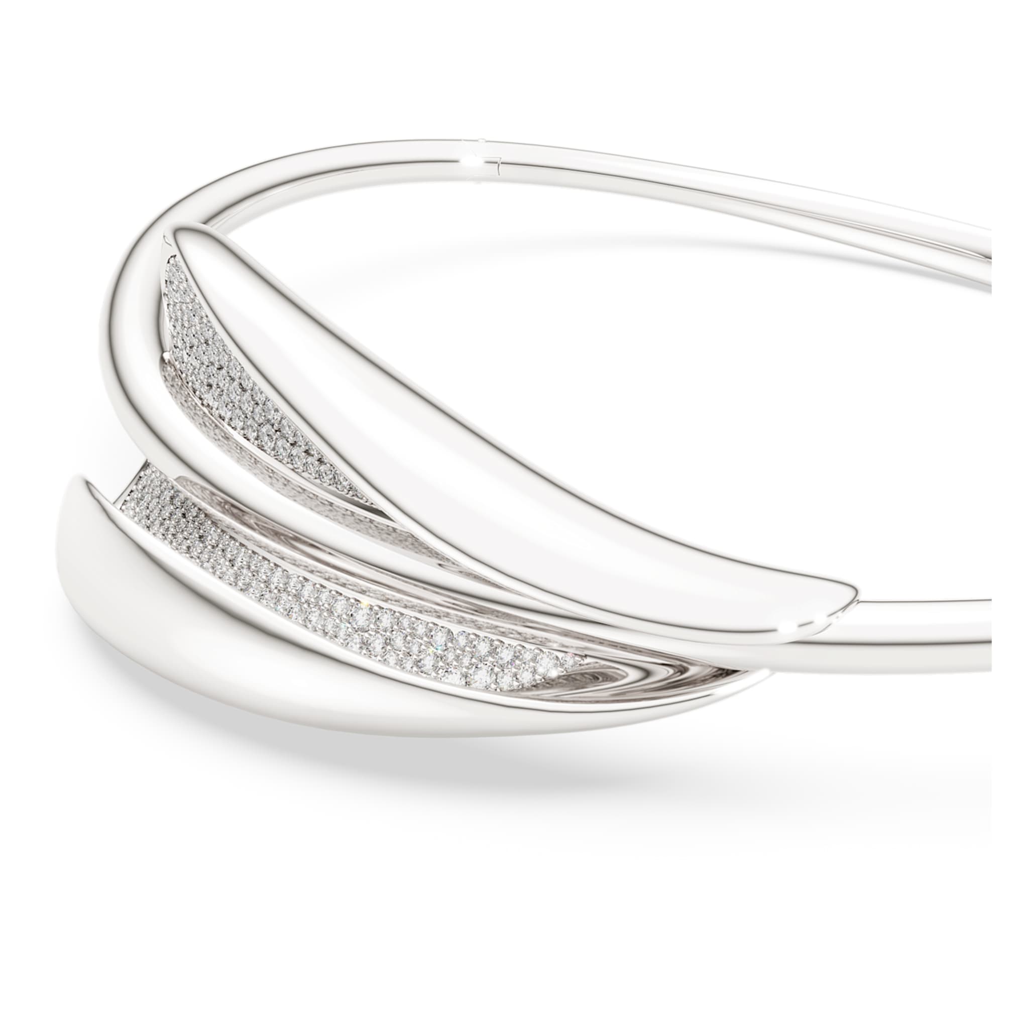 Swarovski Classica choker Statement, Round cut, White, Sterling silver