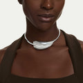 Swarovski Classica choker Statement, Round cut, White, Sterling silver